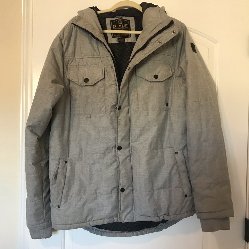 Mens Light Gray ELEMENT Snowboarding Jacket